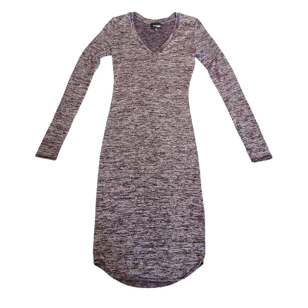 WILFRED FREE Long Sleeve Knit Dress BURGUNDY